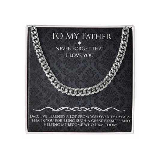 Cuban Link Chain For Your Father + Black Note Card